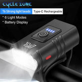 BK02 Bike Light Rechargeable T6 LED Bicycle Lights 6 Modes MTB Flashlight Bicycle Headlight for Cycling Bicycle Front Lamp